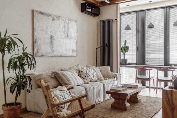 Фотография: Гостиная в стиле Эко, Восточный, Квартира, Проект недели, Москва, 3 комнаты, 60-90 метров, AD-Home – фото на INMYROOM