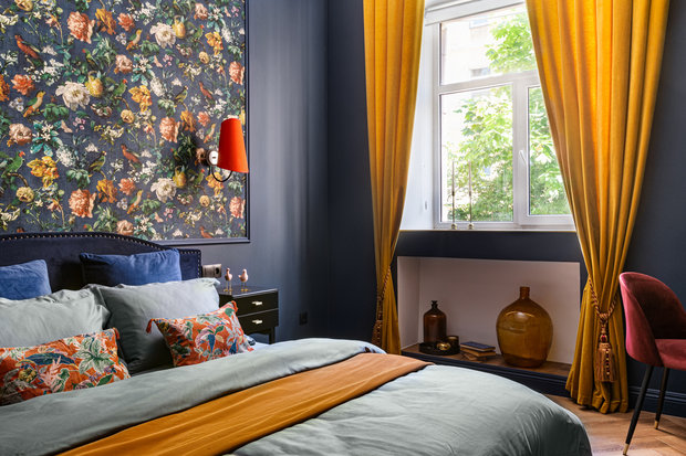 Фотография: Спальня в стиле Современный, Эклектика, Квартира, Проект недели, Санкт-Петербург, 2 комнаты, 40-60 метров, Наталья Березина – фото на INMYROOM