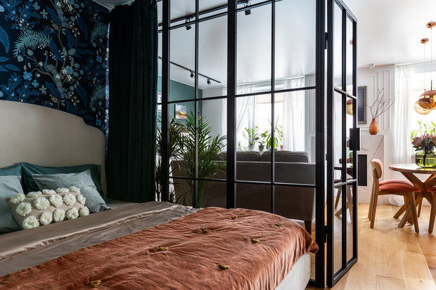 Фотография: Спальня в стиле Современный, Квартира, Проект недели, Санкт-Петербург, 3 комнаты, 60-90 метров, Ульяна Синицына – фото на INMYROOM