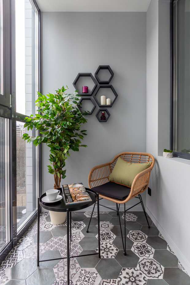 Фотография: Балкон в стиле Современный, Квартира, Проект недели, Санкт-Петербург, 2 комнаты, 40-60 метров, Дарина Ермак – фото на INMYROOM