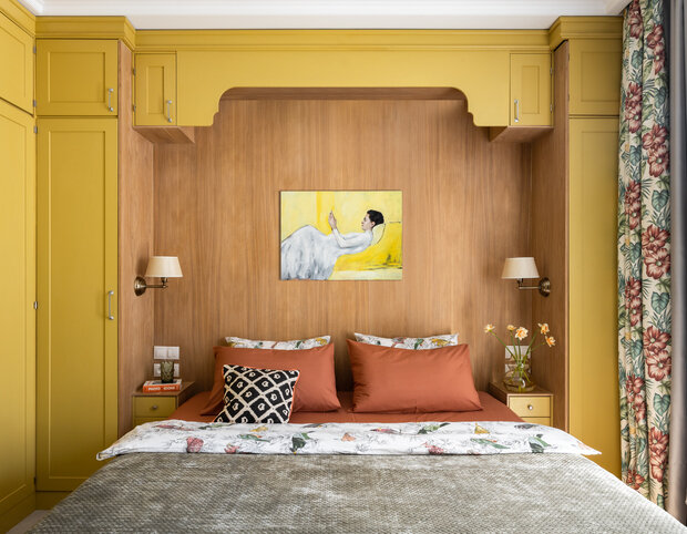 Фотография: Спальня в стиле Современный, Эклектика, Квартира, Проект недели, Челябинск, 3 комнаты, Более 90 метров, Татьяна Полухина – фото на INMYROOM