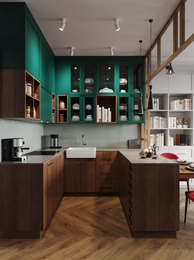 Фотография: Кухня и столовая в стиле Современный, Эклектика, Квартира, Проект недели, Москва, 3 комнаты, 60-90 метров, Более 90 метров, Олеся Березовская, DesignStudio13 – фото на INMYROOM