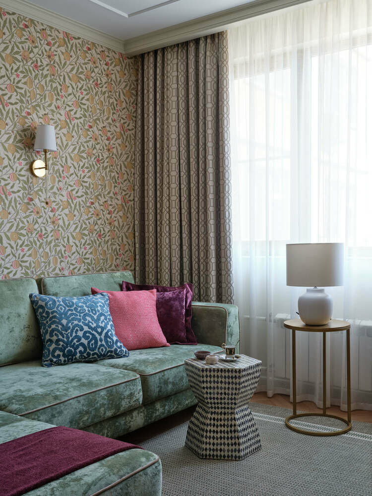 Фотография: Гостиная в стиле Современный, Классический, Квартира, Проект недели, Москва, Монолитный дом, 4 и больше, Более 90 метров, Ольга Рудакова, Rudakova design – фото на INMYROOM