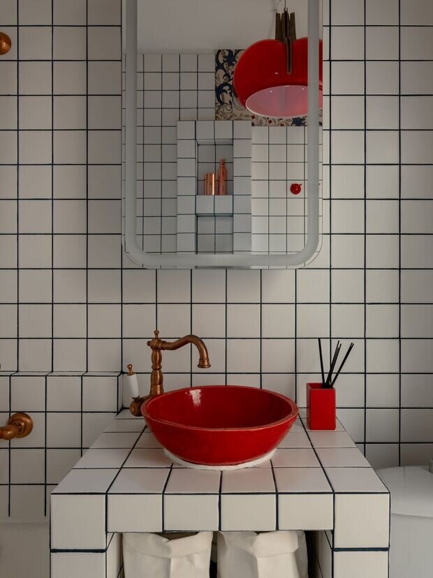 Фотография: Ванная в стиле Скандинавский, Современный, Эклектика, Винтажный, Квартира, Проект дня, Москва, Хрущевка, 2 комнаты, 40-60 метров, Настасья Дуленко – фото на INMYROOM