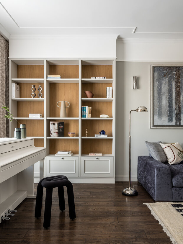 Фотография: Гостиная в стиле Классический, Современный, Эклектика, Квартира, Проект дня, Москва, 4 и больше, Более 90 метров, Татьяна Казанцева – фото на INMYROOM