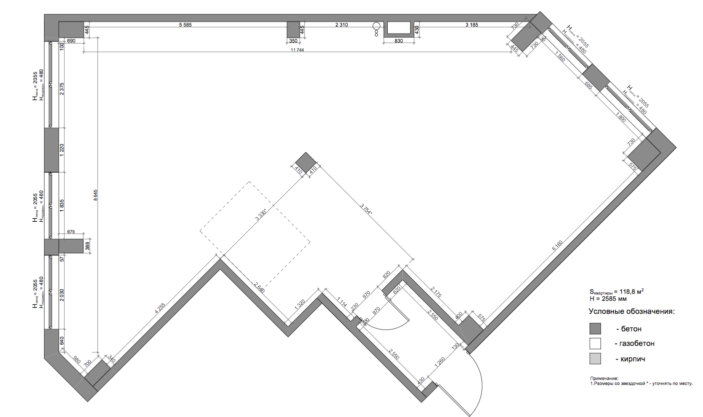 Обмерный план Обмерный план