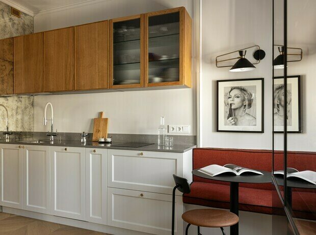 Фотография: Кухня и столовая в стиле Современный, Винтажный, Квартира, Проект дня, 2 комнаты, 40-60 метров – фото на INMYROOM