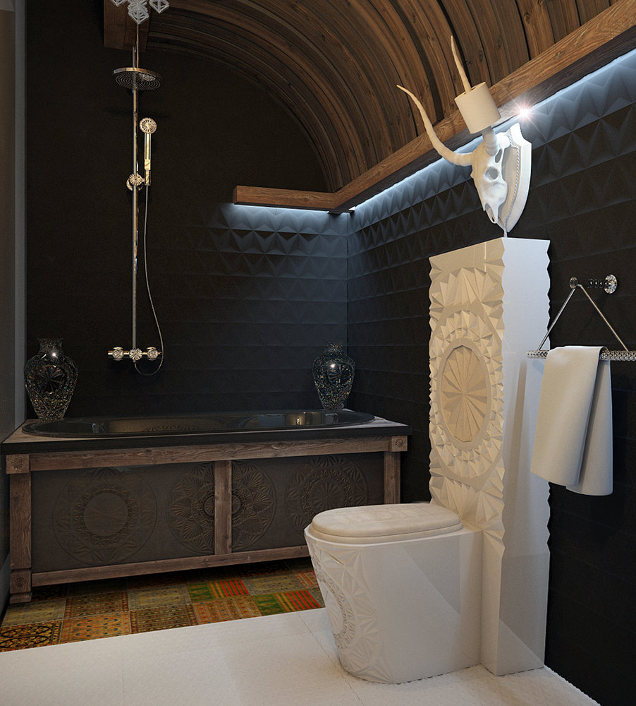 Фотография: Ванная в стиле Эклектика, Квартира, Дома и квартиры, Проект недели – фото на INMYROOM Фотография: Ванная в стиле Эклектика, Квартира, Дома и квартиры, Проект недели – фото на INMYROOM