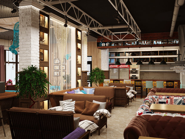 Фото из портфолио Lounge cafe – фотографии дизайна интерьеров на INMYROOM