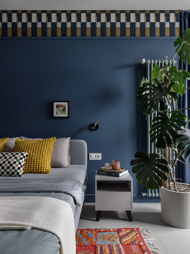 Фотография: Спальня в стиле Скандинавский, Современный, Эклектика, Квартира, Проект дня, Монолитный дом, 4 и больше, Более 90 метров, Уфа, Лилия Асфандиярова, Винтажный – фото на INMYROOM