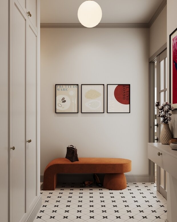 Фотография: Прихожая в стиле Скандинавский, Современный, Квартира, Проект дня, Санкт-Петербург, 3 комнаты, 60-90 метров, современный с элементами классики и французского стиля, Гера Остин, Анна Лаковская – фото на INMYROOM