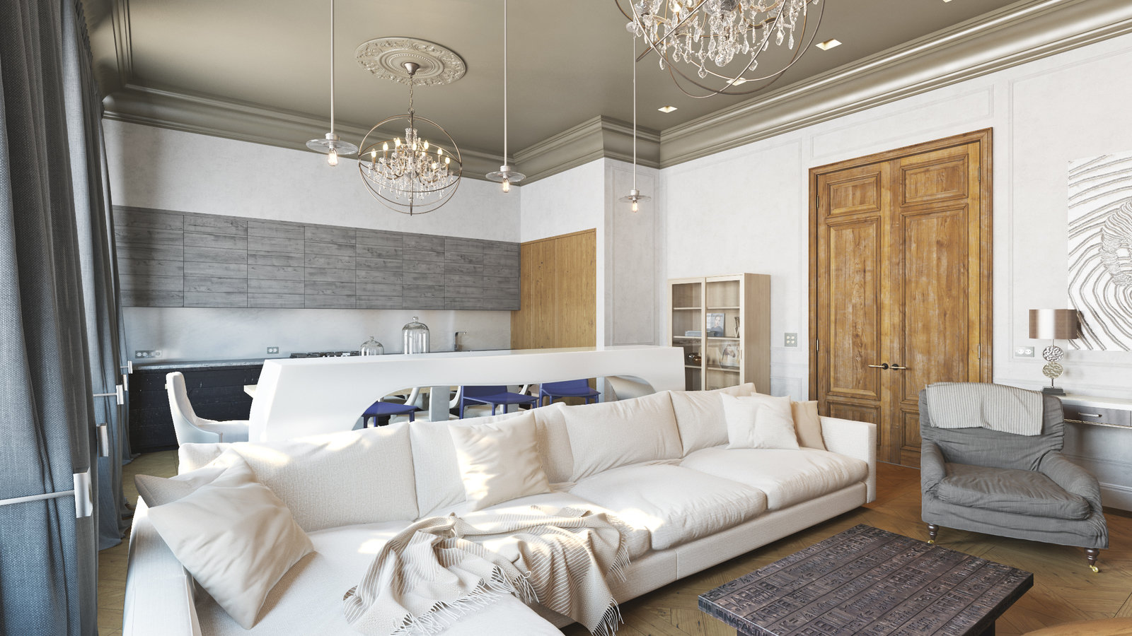 Фотография: в стиле , Классический, Современный, Квартира, Проект недели, Москва, Светлана Шалдыбина, Faomi, Сталинка, 4 и больше, Более 90 метров – фото на INMYROOM