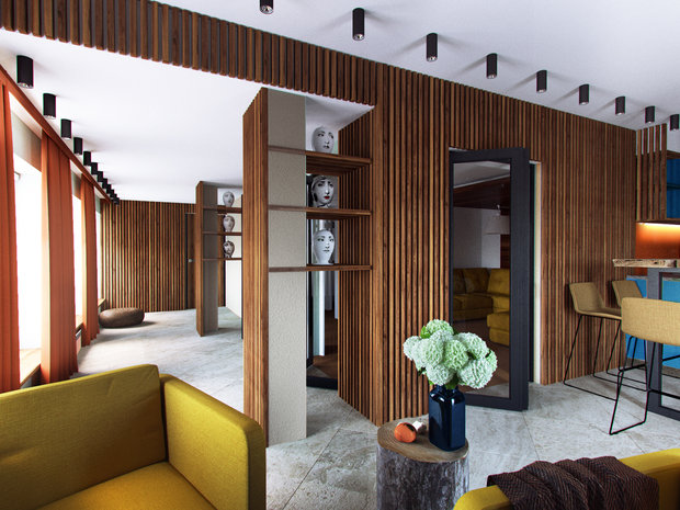 Фотография: Гостиная в стиле Современный, Эко, Дом, Проект недели, Дача, Волгоград, 4 и больше, Более 90 метров, Дизайн-студия Leгко – фото на INMYROOM