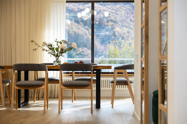 Фотография: Кухня и столовая в стиле Современный, Квартира, Проект дня, Сочи, Блочный дом, 3 комнаты, 60-90 метров, Красная Поляна, современный с элементами минимализма и скандинавского стиля, Анна Терентьева – фото на INMYROOM