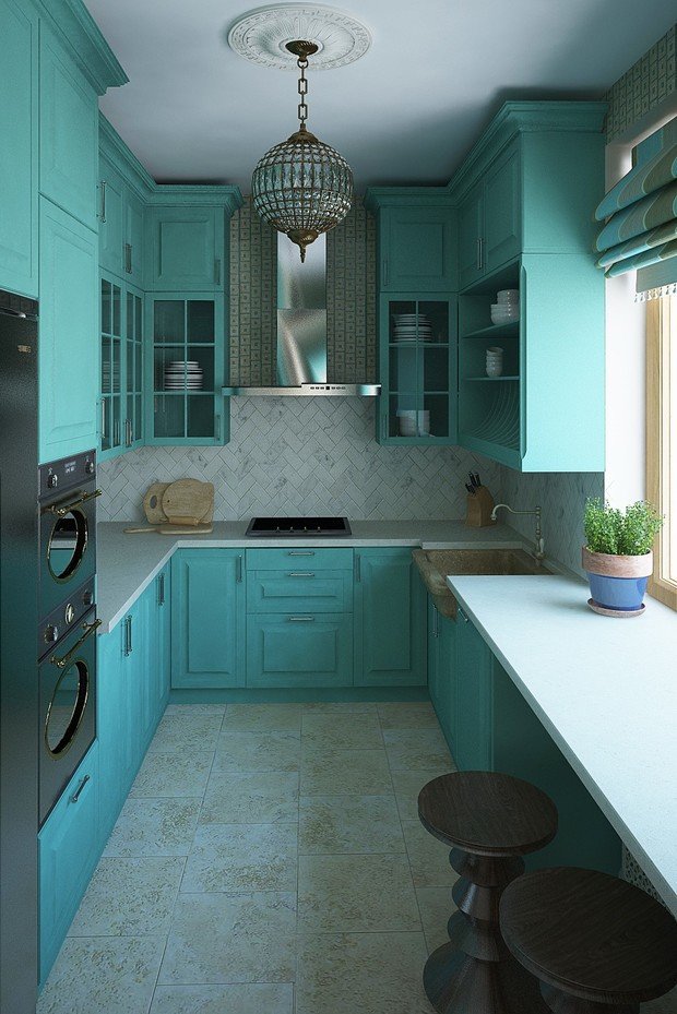 Фото из портфолио Эклектика в бирюзовых тонах – фотографии дизайна интерьеров на INMYROOM