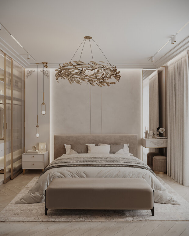 Фото из портфолио Дизайн-проект квартиры в ЖК «Миръ» в стиле современной классики – фотографии дизайна интерьеров на INMYROOM