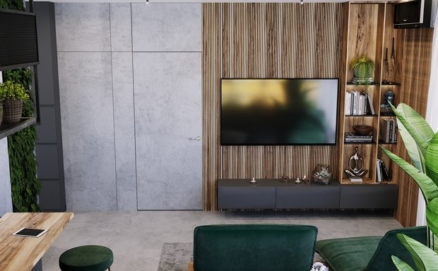 Фотография: Гостиная в стиле Лофт, Современный, Квартира, Проект недели, Санкт-Петербург, 3 комнаты, 60-90 метров, Монолитно-кирпичный, Студия 20:18 – фото на INMYROOM