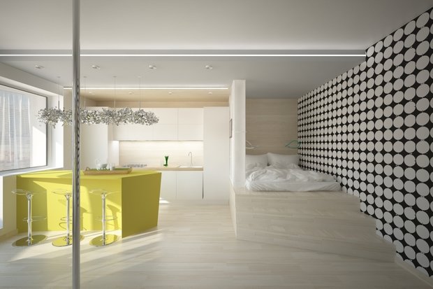 Фото из портфолио Квартира с пилоном – фотографии дизайна интерьеров на INMYROOM