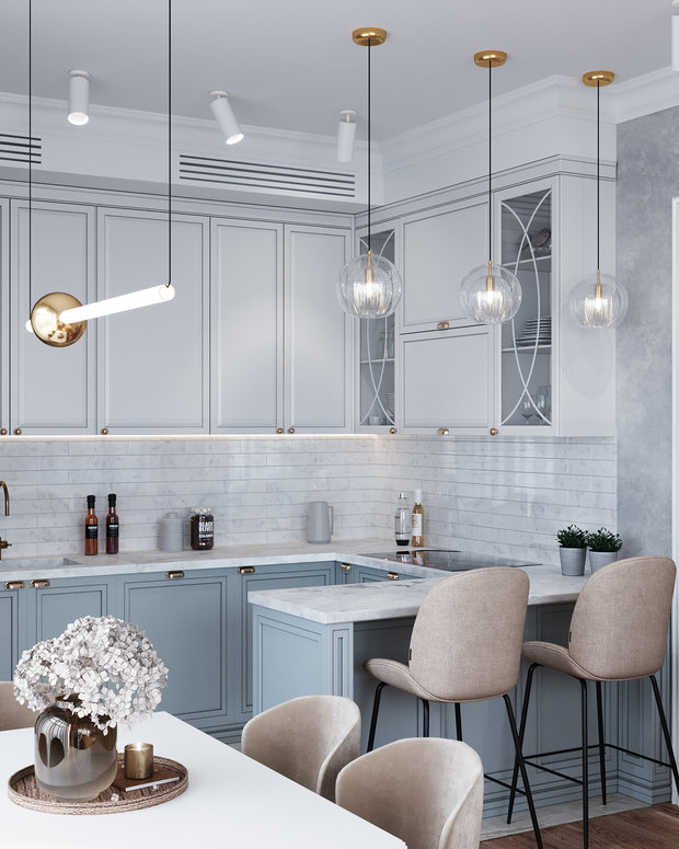 Фотография: Кухня и столовая в стиле Классический, Современный, Квартира, Проект дня, Москва, 4 и больше, Более 90 метров, Deus of House – фото на INMYROOM