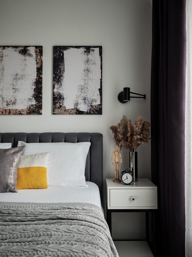 Фотография: Спальня в стиле Скандинавский, Современный, Квартира, Проект дня, 2 комнаты, 60-90 метров, Люберцы, Алена Савваева – фото на INMYROOM