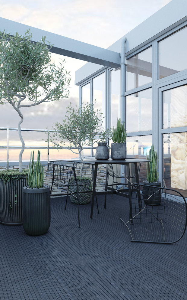 Фотография: Терраса в стиле Минимализм, Современный, Квартира, Проект недели, Санкт-Петербург, 4 и больше, Более 90 метров, Odo Studio – фото на INMYROOM