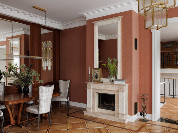 Фотография: Кухня и столовая в стиле Классический, Современный, Эклектика, Квартира, Проект дня, Санкт-Петербург, Кирпичный дом, 4 и больше, Более 90 метров, Эксклюзивные проекты, современный с элементами классики и роскоши, Елена Куртина, Жанна Тульнова – фото на INMYROOM