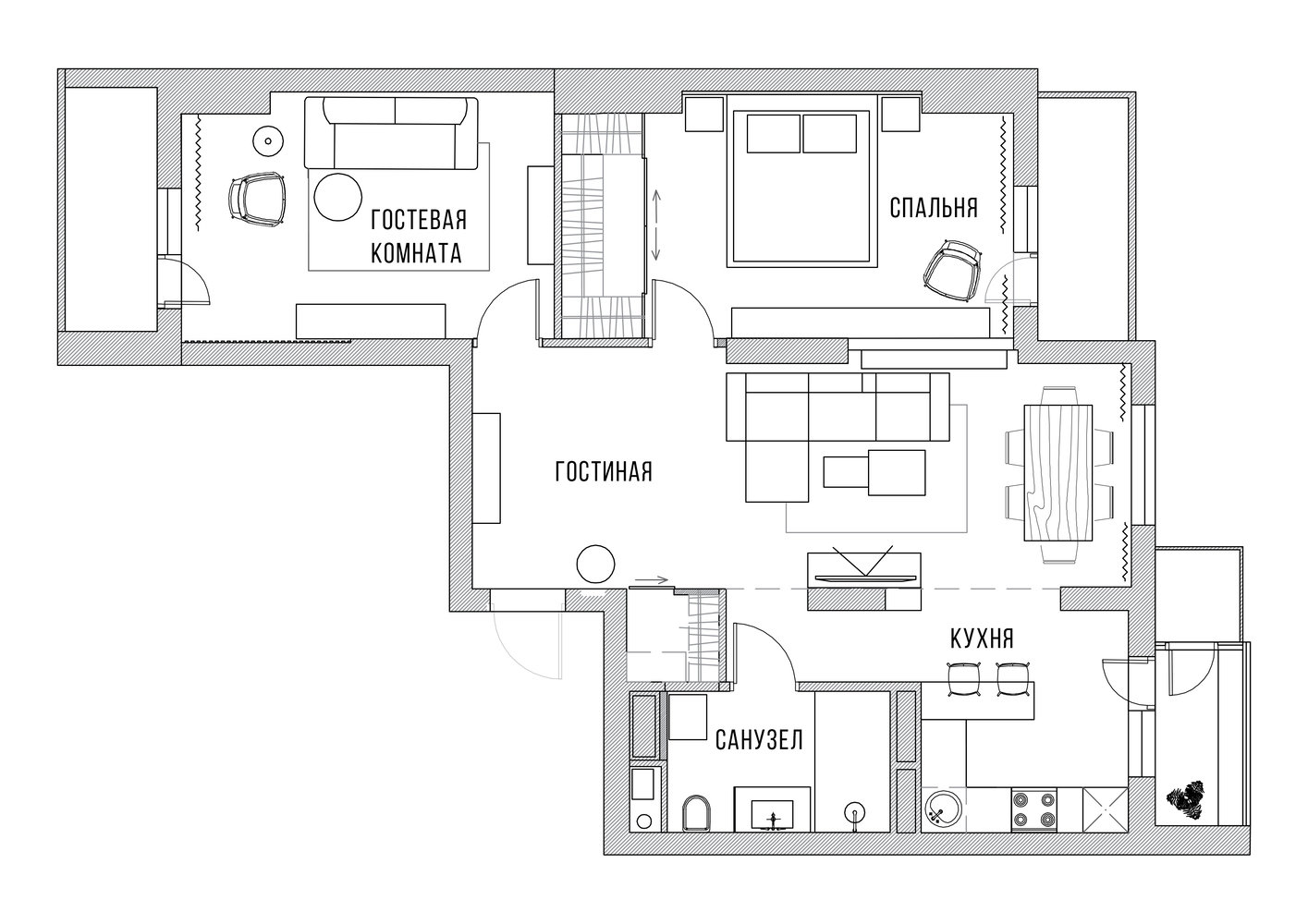 Фотография: Планировки в стиле , Современный, Квартира, Проект недели, Киев, Boho Studio, 3 комнаты, 60-90 метров – фото на INMYROOM