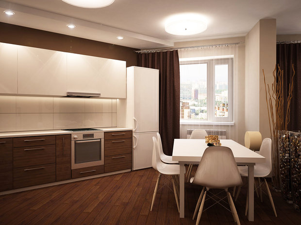 Фото из портфолио Кухонная зона 3-к квартира по ул.Шамшурина – фотографии дизайна интерьеров на INMYROOM