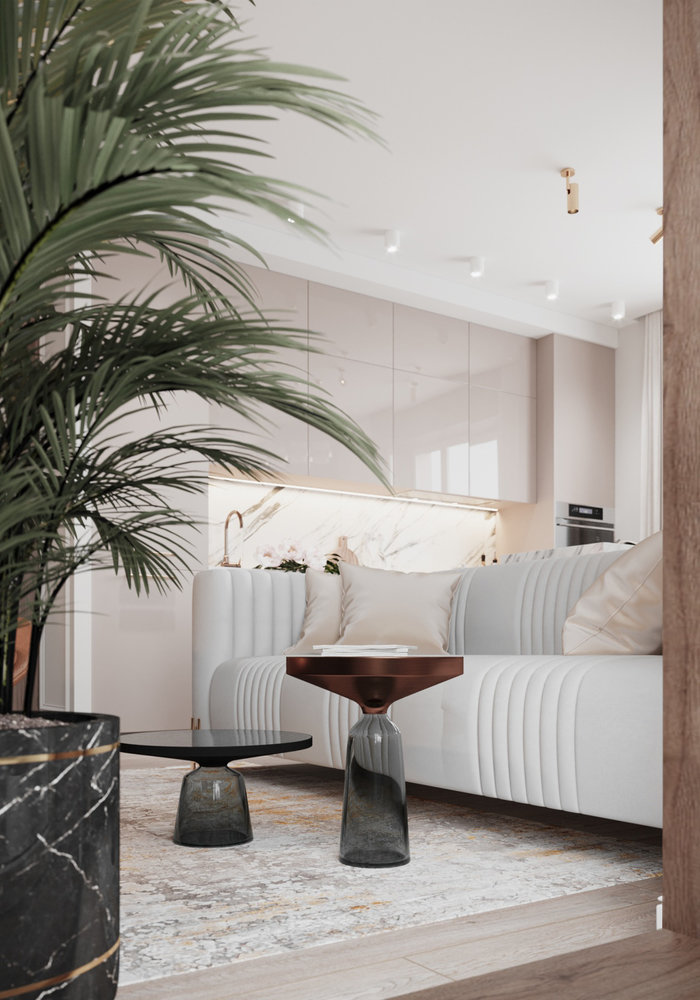 Фотография: Гостиная в стиле Современный, Эклектика, Квартира, Проект недели, Монолитный дом, 3 комнаты, 60-90 метров, Светлана Удзилаури, Брянск – фото на INMYROOM