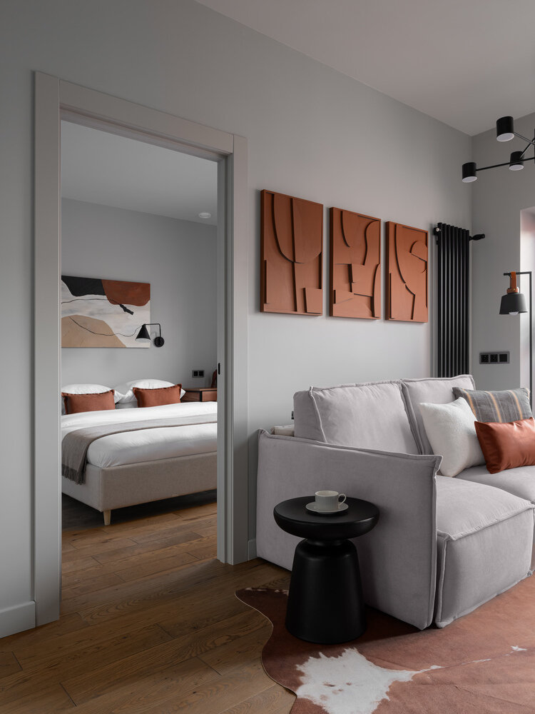 Фотография: Гостиная в стиле Современный, Минимализм, Малогабаритная квартира, Квартира, Проект недели, Москва, 1 комната, до 40 метров, Yuloo Studio – фото на INMYROOM