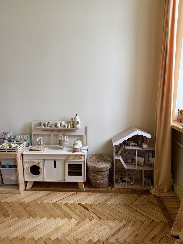 Фотография: Детская в стиле Скандинавский, Квартира, Ремонт на практике, Сталинка, 3 комнаты, 60-90 метров, Тамбов, фото интерьера, дизайн интерьера фото, винтаж/ретро – фото на INMYROOM