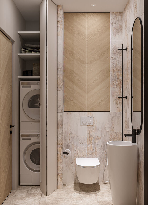 Фотография: Ванная в стиле Современный, Минимализм, Квартира, Проект недели, Санкт-Петербург, 2 комнаты, 60-90 метров, Студия дизайна Максимаджи – фото на INMYROOM