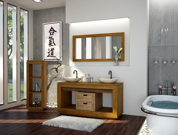 Фотография: Ванная в стиле Прованс и Кантри, Современный, Восточный, Интерьер комнат, Teak House, Эко – фото на INMYROOM