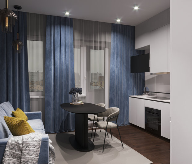 Фото из портфолио Проект квартиры-студии 28м2 – фотографии дизайна интерьеров на INMYROOM