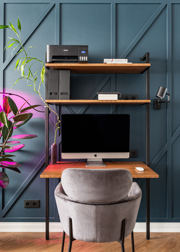 Фотография: Кабинет в стиле Современный, Квартира, Проект недели, Санкт-Петербург, Монолитный дом, 3 комнаты, Более 90 метров, Designer Zdes – фото на INMYROOM