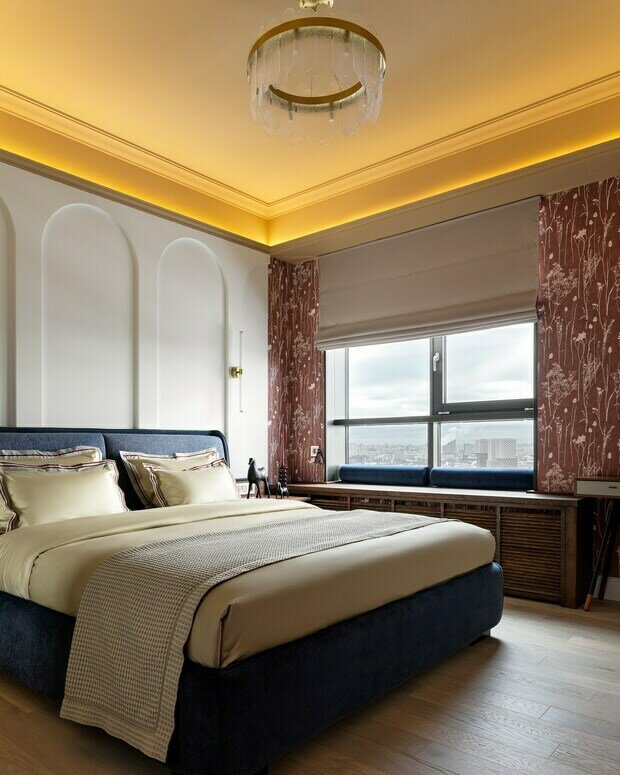 Фотография: Спальня в стиле Современный, Эклектика, Квартира, Проект недели, Москва, 3 комнаты, Более 90 метров, Miklashevskaia Interior, Анна Миклашевская – фото на INMYROOM