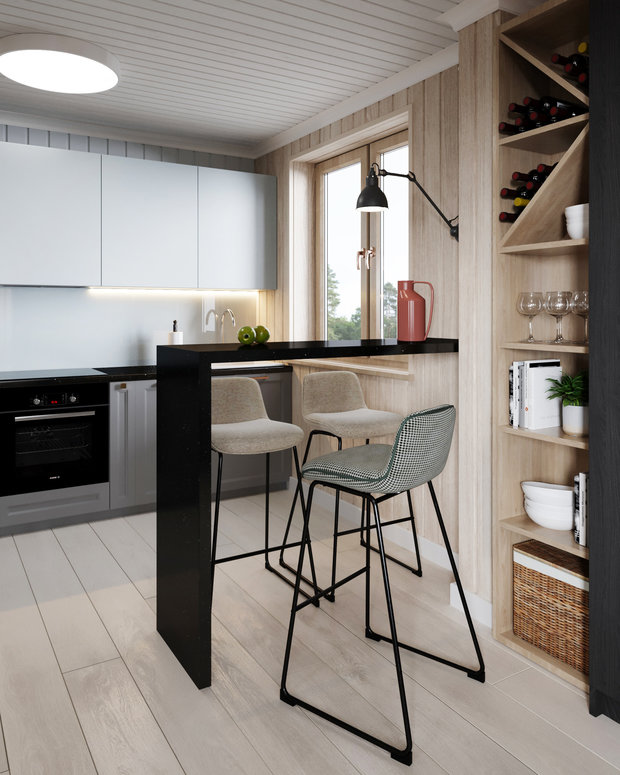 Фото из портфолио Загородный дом 30 м² – фотографии дизайна интерьеров на INMYROOM
