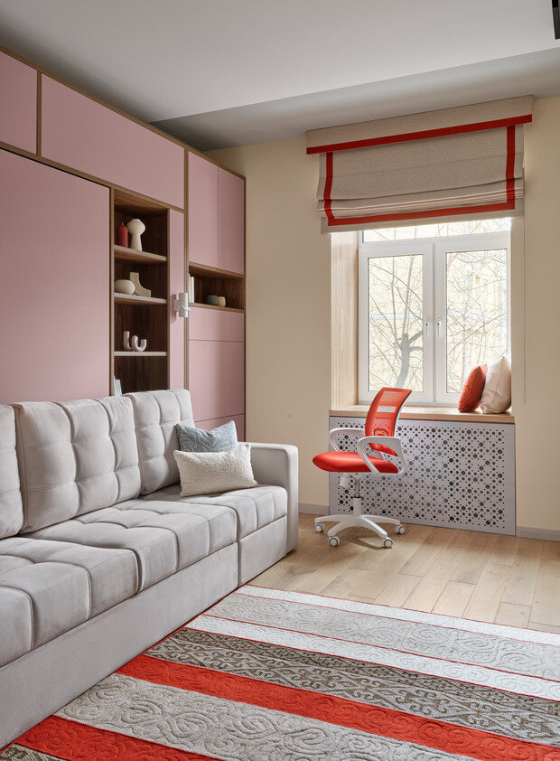 Фотография: Спальня в стиле Современный, Квартира, Проект дня, Москва, Сталинка, 3 комнаты, Более 90 метров, Анастасия Уфимцева – фото на INMYROOM