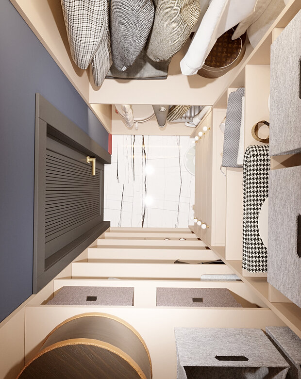 Фотография: Гардеробная в стиле Современный, Квартира, Студия, Проект недели, Москва, до 40 метров, АРИНА ТРОИЛОВА – фото на INMYROOM