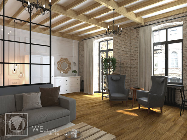 Фото из портфолио Уютный лофт в центре столицы – фотографии дизайна интерьеров на INMYROOM