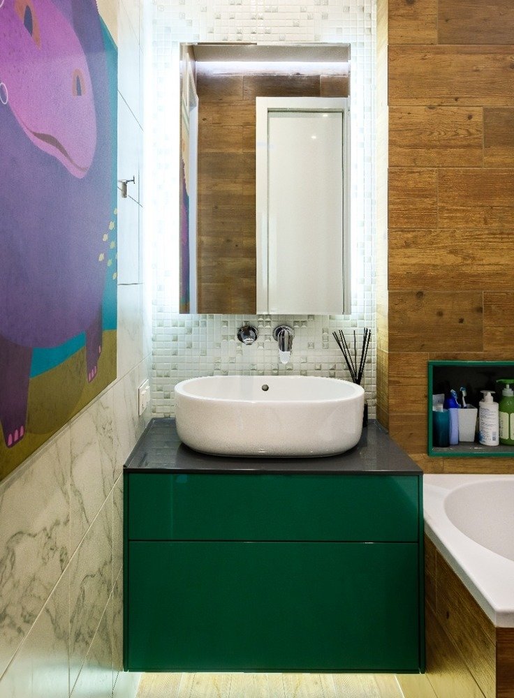 Фотография: Ванная в стиле Современный, Квартира, Проект недели, Москва, Павел Алексеев, Сталинка, 4 и больше, Более 90 метров, Светлана Алексеева – фото на INMYROOM