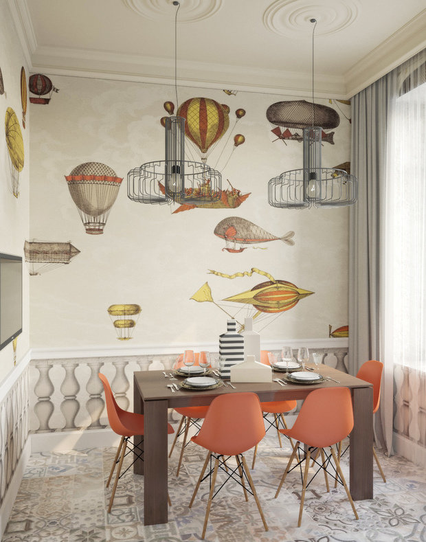 Фотография: Кухня и столовая в стиле Лофт, Советы, Обои, как подобрать обои в интерьер, как оформить кухню-столовую, Виктория Золина, Татьяна Безверхая, за и против, мнение профи, Юлия Бабинцева – фото на INMYROOM