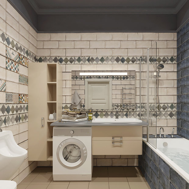 Фотография: Ванная в стиле Прованс и Кантри, Проект недели, Дом и дача, Новая Москва, Евгения Ермолаева, Таунхаус, Блочный дом, 4 и больше, Более 90 метров, EEDS DESIGN – фото на INMYROOM