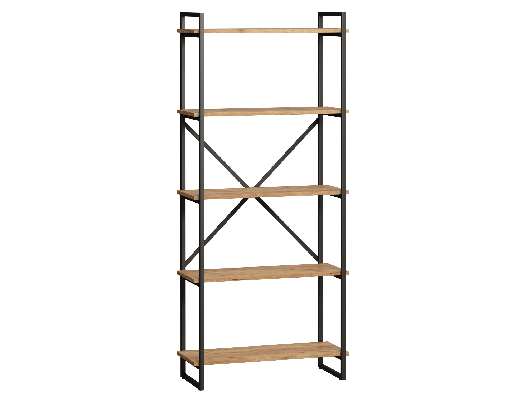 Стеллаж Мальборк 80х182 черно-коричневого цвета