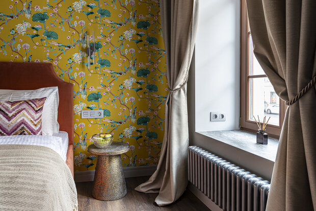 Фотография: Спальня в стиле Классический, Современный, Эклектика, Малогабаритная квартира, Квартира, Проект недели, Санкт-Петербург, Кирпичный дом, 2 комнаты, 40-60 метров, Дарья Ртищева – фото на INMYROOM