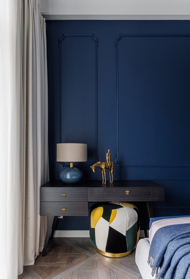 Фотография: Спальня в стиле Классический, Современный, Эклектика, Малогабаритная квартира, Квартира, Проект недели, Москва, Сталинка, Кирпичный дом, 2 комнаты, 40-60 метров, ELF Interior, Елена Гладкова, Марианна Островская – фото на INMYROOM