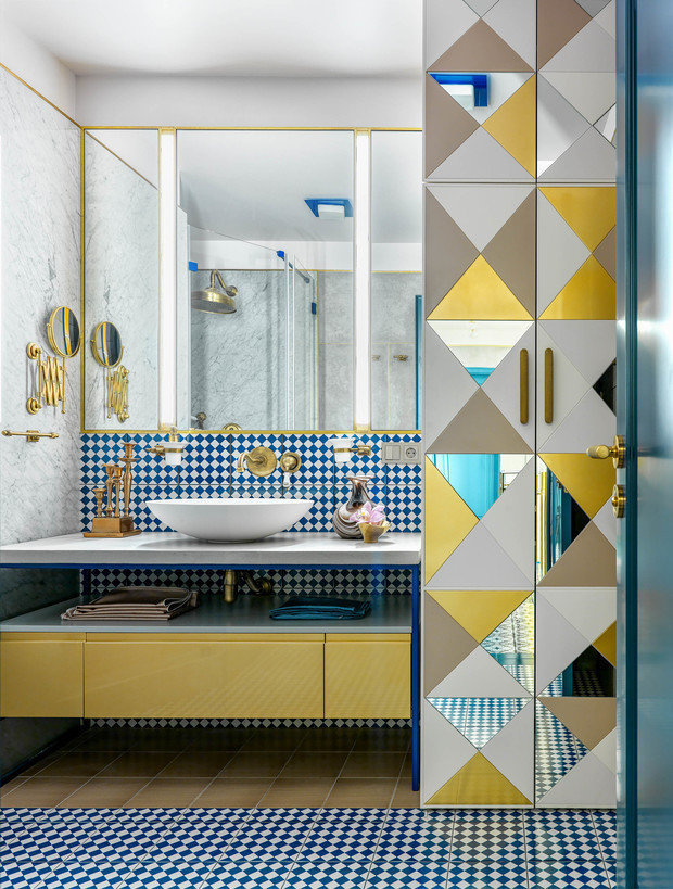 Фотография: Ванная в стиле Современный, Восточный, Эклектика, Квартира, Проект недели, Королев, Монолитный дом, Дарья Василькова, 4 и больше, 60-90 метров, Art Group – фото на INMYROOM