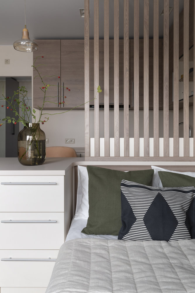 Фотография: Спальня в стиле Скандинавский, Современный, Квартира, Студия, Проект дня, 1 комната, до 40 метров, Анна Смолякова – фото на INMYROOM