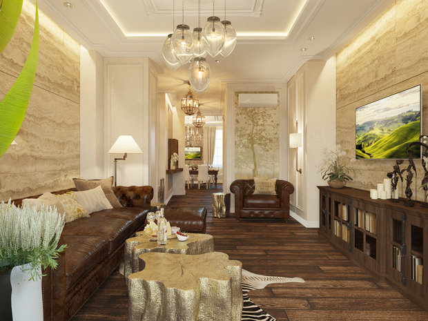 Фото из портфолио дизайн-проект квартиры в винтажном колониальном стиле в г. Москва – фотографии дизайна интерьеров на INMYROOM