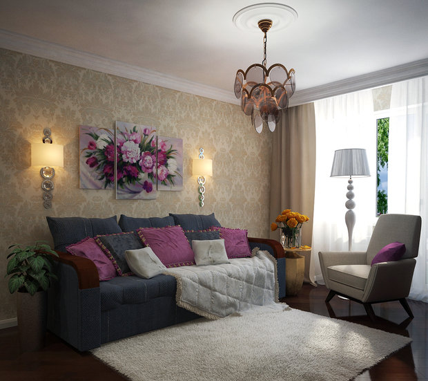 Фото из портфолио Гурьевский. Гостиная. – фотографии дизайна интерьеров на INMYROOM